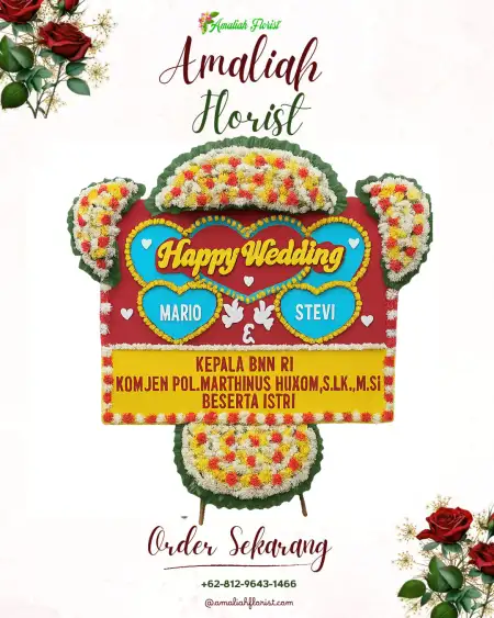 Papan Bunga Pernikahan Assue